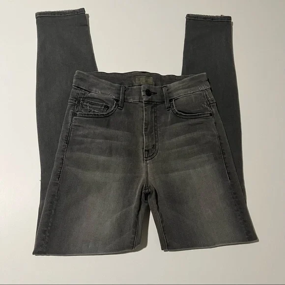 MOTHER Women's Skinny Jeans in Dark Gray - Picture 2 of 8